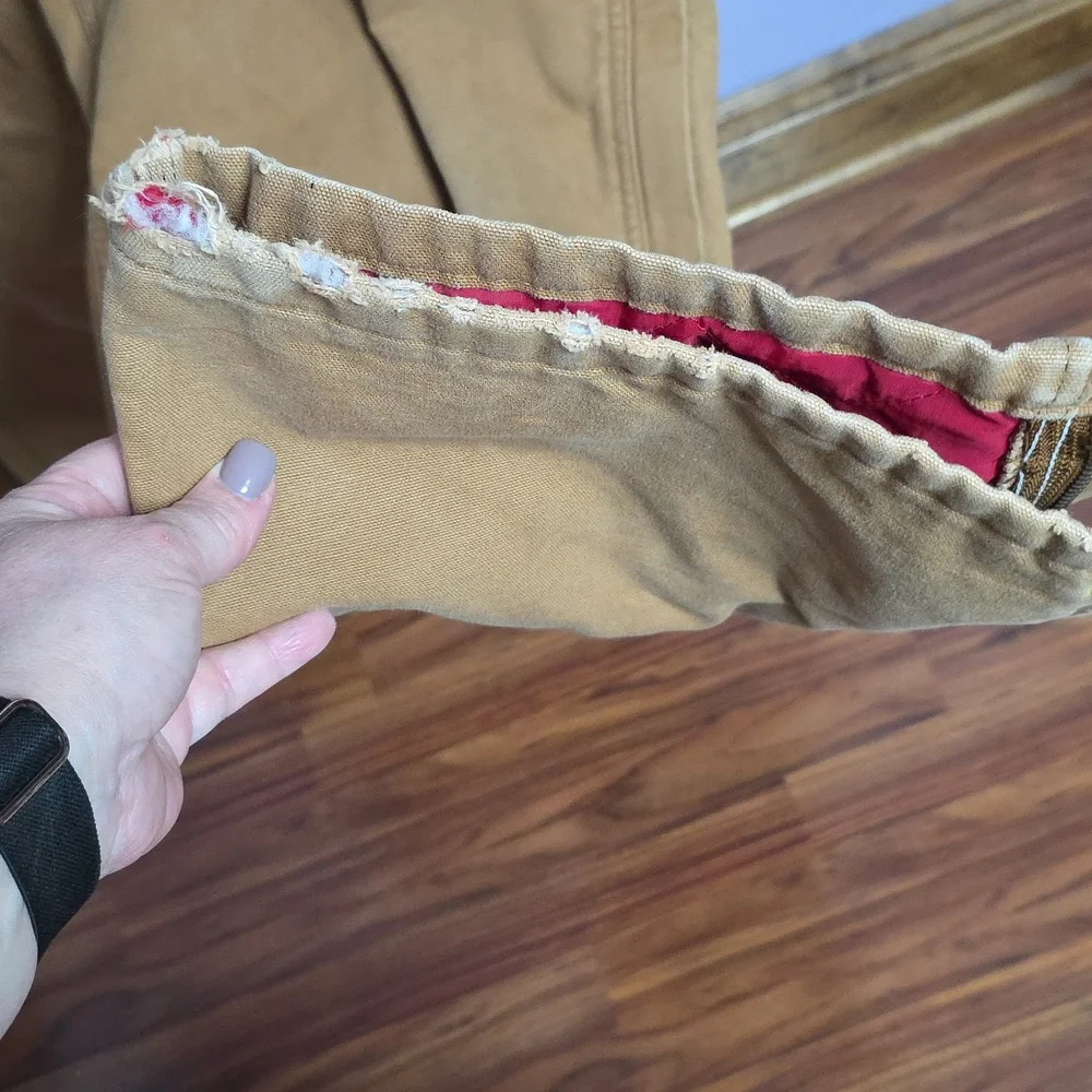 Carhartt Brown Coverall with Red Quilted Insulated Lining - Picture 8 of 9